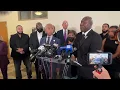 Ben Crump and Rev Al Sharpton speak before the funeral of Corey Ruiz