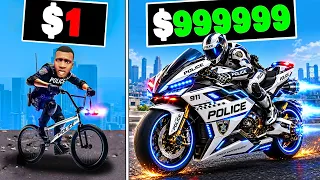 $1 to $1,000,000 POLICE BIKE in GTA 5!