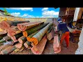 Download Lagu Full of Surprises! The Best Technique for Sawing 5m Long Wadang Wood, 6x12 Beams