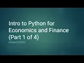 Intro to Python for Economics and Finance Part 1 Business Statistics