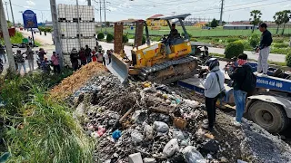 Fantastic New Missions KOMATSU BULLDOZER D31P 5 Ton Dump Truck Begin New Landfill Deep Pond