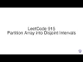 LeetCode 915 Partition Array into Disjoint Intervals