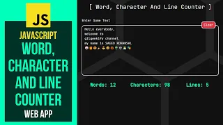How To Create A JavaScript Word Counter Web Application From Scratch JS