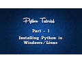 Python-Tutorial 1 Installing Python in