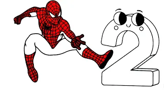 π΄π΄ How to Draw & Color Spider-Man: learning and numbers 2