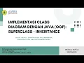 IMPLEMENTASI CLASS DIAGRAM DENGAN JAVA OOP SUPERCLASS - INHERITANCE