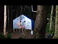 Lagu Camping bermalam di shelter sederhana di hutan, makan malam \u0026 tidur nyenyak sampai pagi
