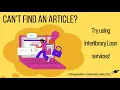 Create an Interlibrary Loan Account