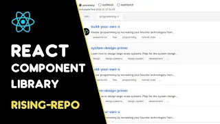 React Component library rising-repo - a table to display recently popular repos