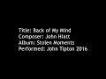 Back of My Mind - John Hiatt Cover by John Tipton