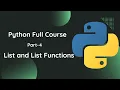 Python tutorial Part-4 Lists and List Functions