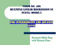 406 Multiple Linear Regression Models in STATA