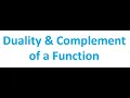 Duality Complement of a Function Digital Logic Design