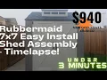 Rubbermaid 7X7 Easy Install Vinyl Shed - Assembly Timelapse