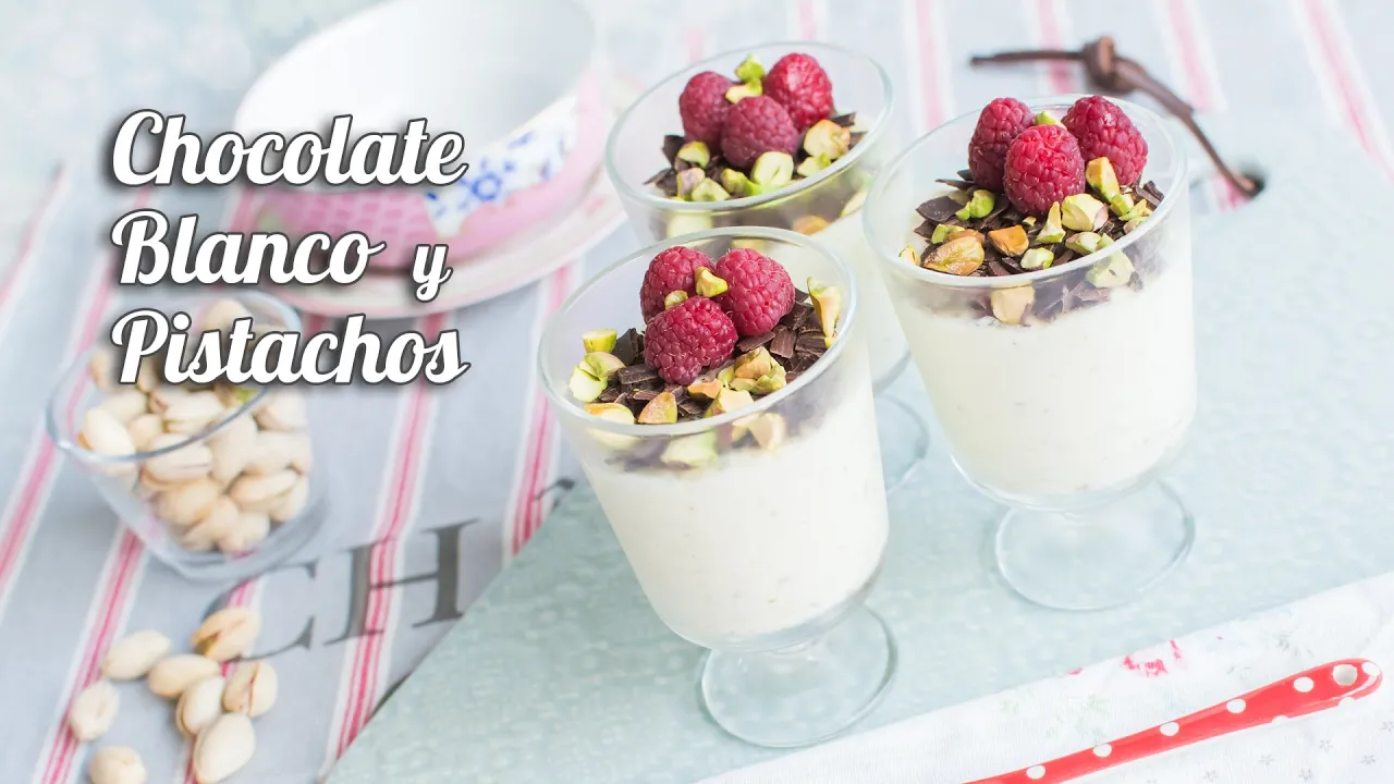 Mousse de chocolate blanco y pistachos   Postre sin horno   Quiero Cupcakes!