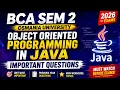 Object Oriented Programming in Java Important Questions 2026 BCA Sem 2 Osmania University
