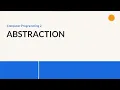 Java OOP - Abstraction TAGALOG