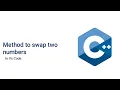 Method to swap two numbers Practice Problem Part 7 C Vs code E 20