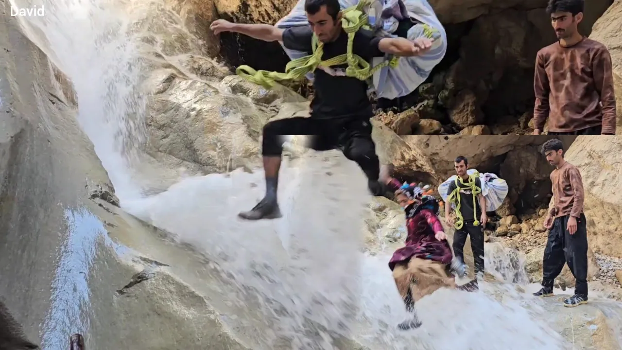 Akram and David crossing the mountain and the dangerous river😱🙈