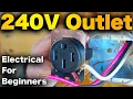 How To Install A 240V Outlet In Garage - EV Car Charger Welder And Electric Range Hubbell 14 50