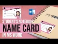 How to Design Name for Student s Notebook in MS Word DIY School Diary