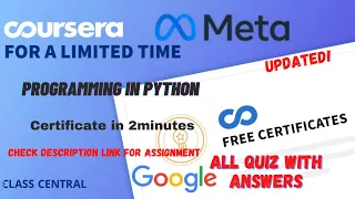 Programming in Python week1-5 All Quiz Answers