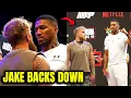 Lagu Jake Paul probeert Anthony Joshua te INTIMIDEREN en wordt BANG *FACE OFF*