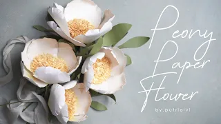 diy how to make peony paper flower cara membuat bunga peony dari kertas by putriolvi
