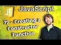JavaScript Programming Tutorial 72 - Creating a Constructor Function