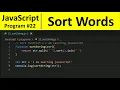 JavaScript Program 22 - Sort Words in Alphabetical Order in JavaScript