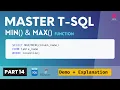 14 Transact-SQL MIN MAX Functions Aggregate Functions in T-SQL SQL Server Tutorial