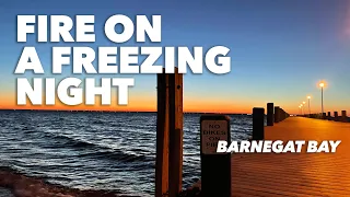 Stunning Fiery Sky on Freezing Barnegat Bay Seaside Park N J Jan 2022