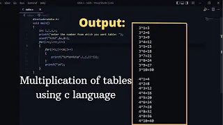 C Program to Generate Multiplication Tables C Programming Learn Code