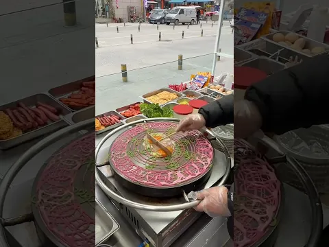 🥰 Satisfying with delicious egg  pancake #streetfood #satisfying #satisfyingvideo
