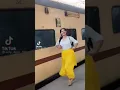 Get into train to show bouncing boobs