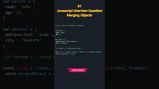 Javascript merge two objects Javascript Interview Questions ES6