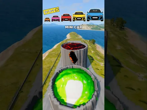 Big & Small Audi VS Volcanoes with lava! 😱💥