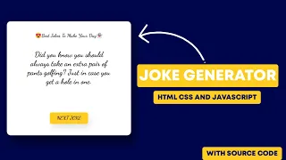Joke Generator Javascript How to Fetch Jokes From API UNLIMITED JOKES