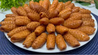 صوابع زينب او بلح الشام بدون بيض ولا لبن وبأسهل طريقه في خمس دقايق بتلت مكونات بس مقرمش وناجح ١٠٠ 