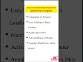 Common Asked Angular Interview Questions