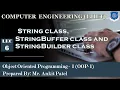 Lec-06 - String class StringBuffer class and StringBuilder class OOP 1 Computer Engineering