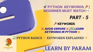 Python Keywords Explained Reserved Words in Python Python Tutorial for Beginners Hindi