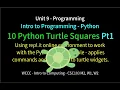 10 Python Turtle Squares Pt1