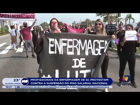 Profissionais da enfermagem de SC protestam contra a suspensão do piso salarial nacional