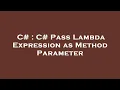 C C Pass Lambda Expression as Method Parameter