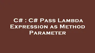 C C Pass Lambda Expression as Method Parameter