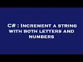 C Increment a string with both letters and numbers