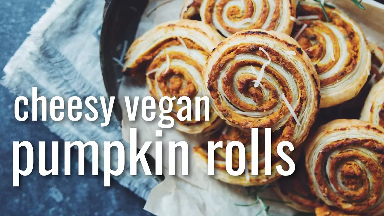 cheesy vegan pumpkin rolls   hot for food