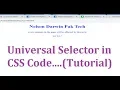 How to use universal selector in CSS Universal selector for all elements in CSS