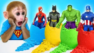 Monkey Baby Bon Bon opens a colorful, mysterious egg to transform and rescue his friends